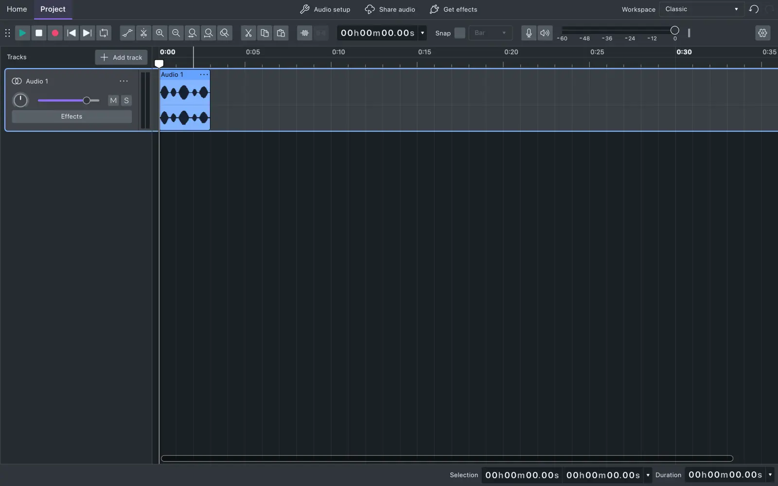 Audacity 运行界面实测截图 3