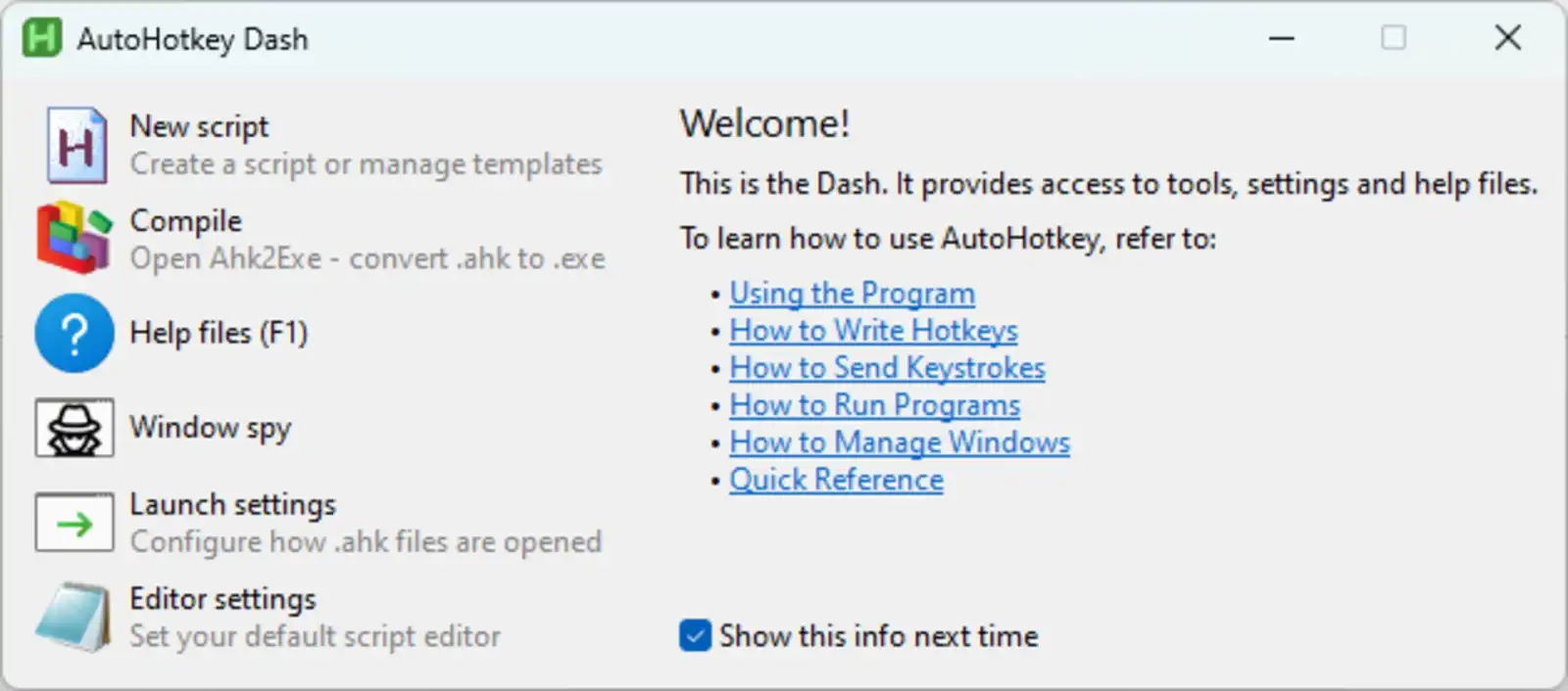 AutoHotkey 官方运行界面实测