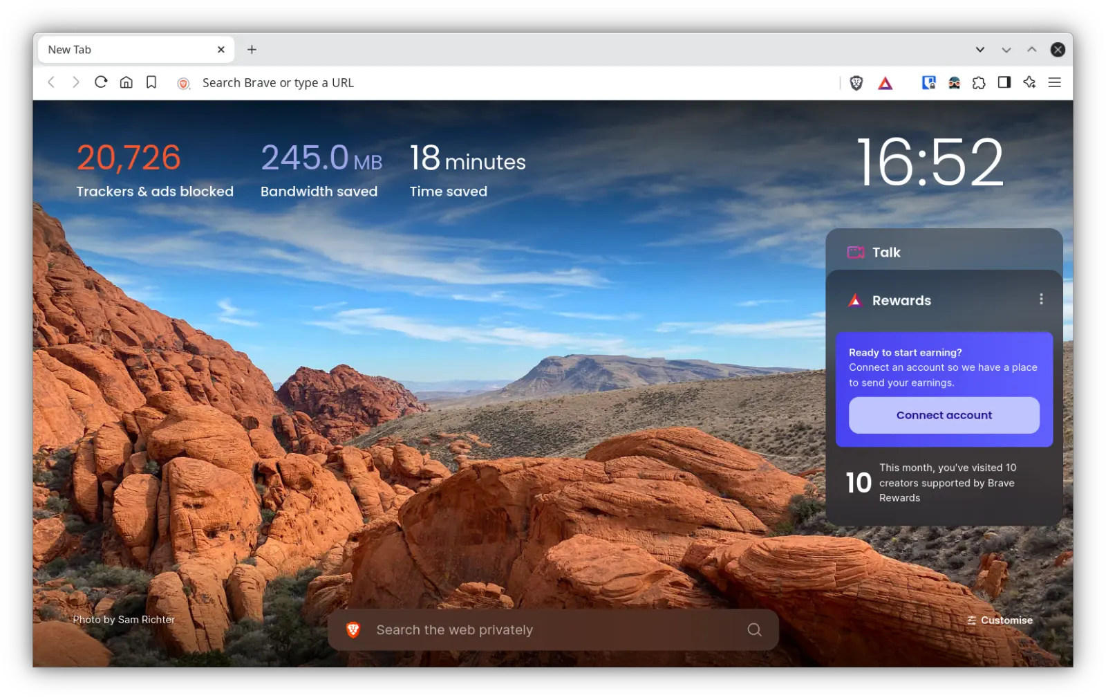 Brave 运行界面实测截图 2