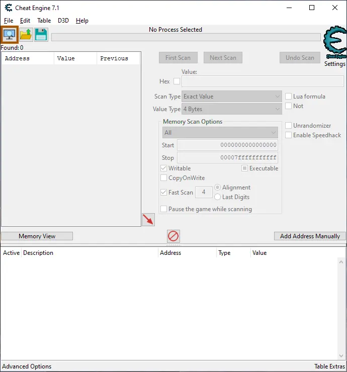 Cheat Engine (开源纯净版) 官方运行界面实测