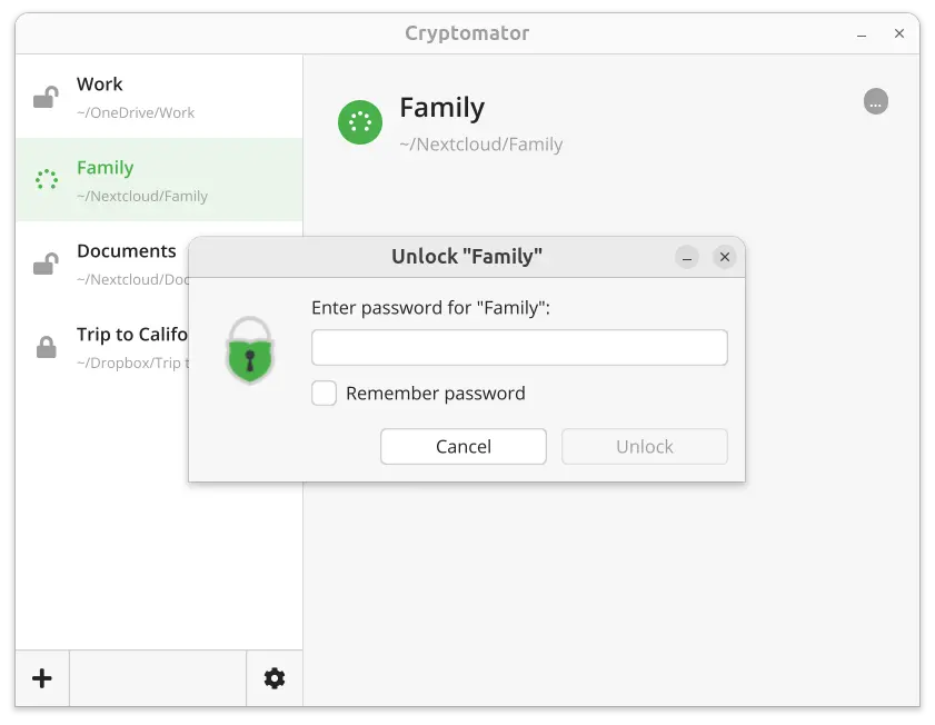 Cryptomator 官方运行界面实测