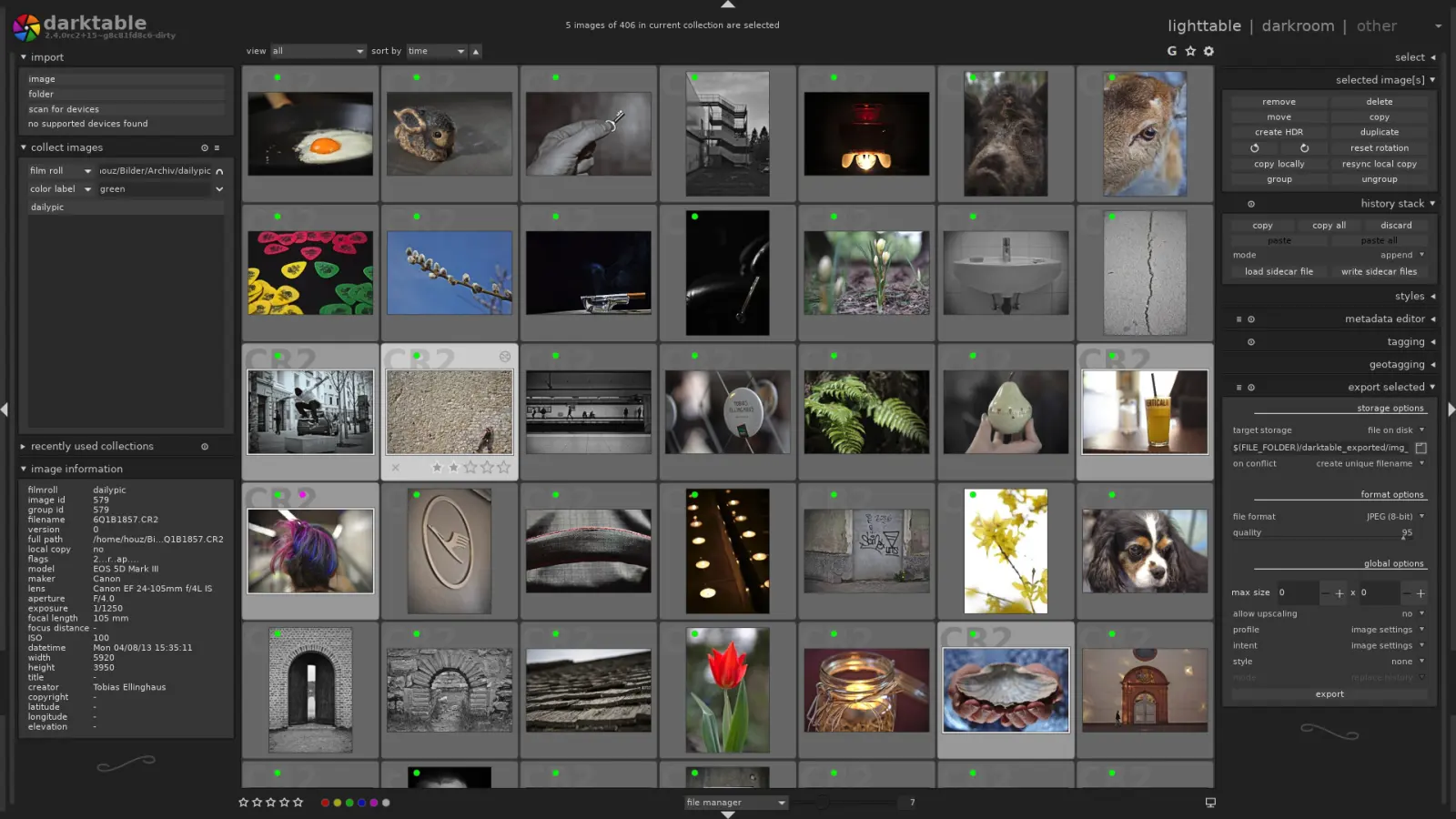 darktable 官方运行界面实测