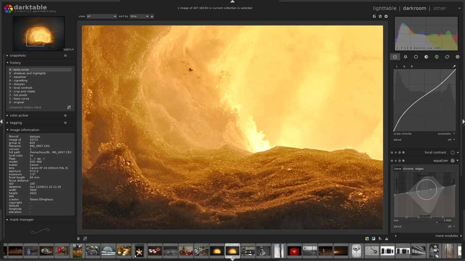 darktable 运行界面实测截图 3