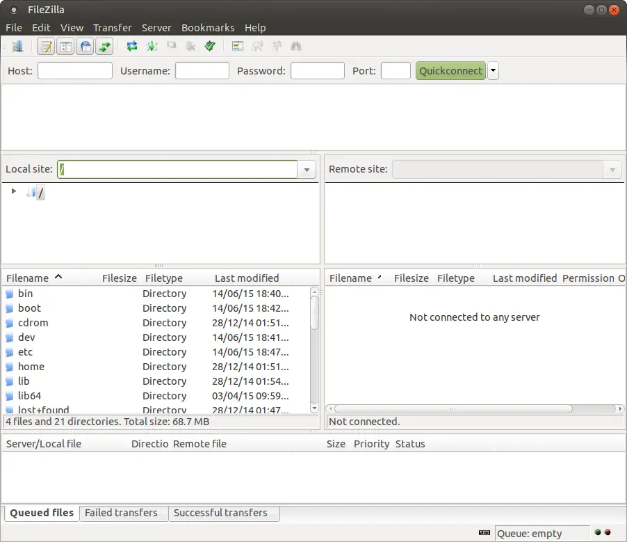 FileZilla (官方纯净版) 官方运行界面实测