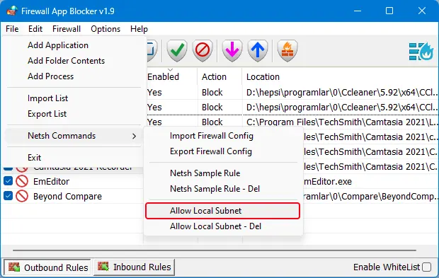 Firewall App Blocker 运行界面实测截图 2