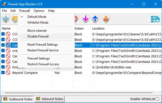 Firewall App Blocker 运行界面实测截图 3