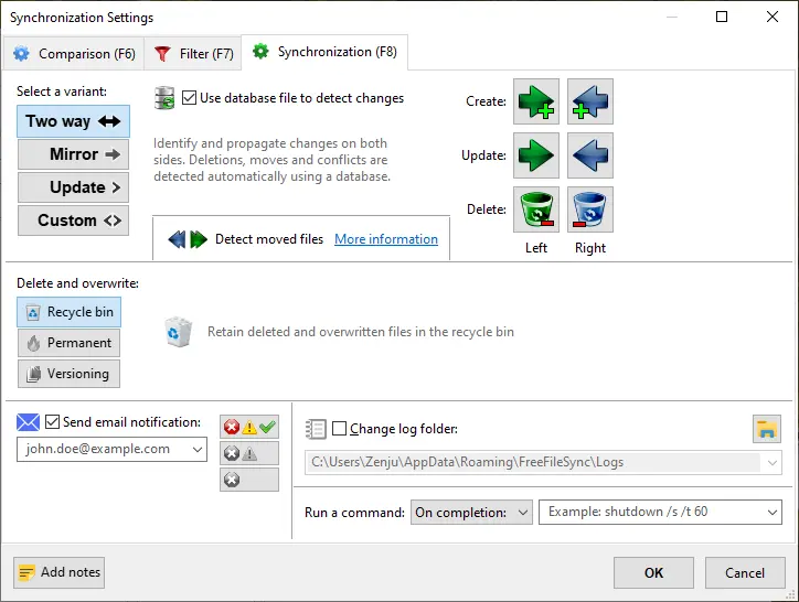 FreeFileSync 运行界面实测截图 3
