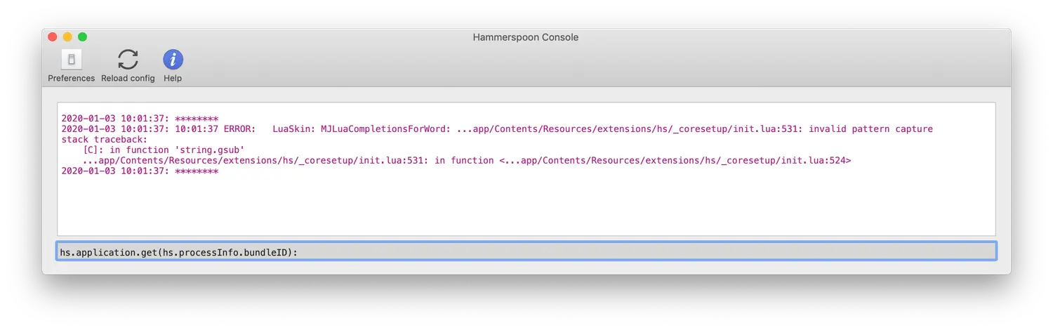 Hammerspoon 运行界面实测截图 3