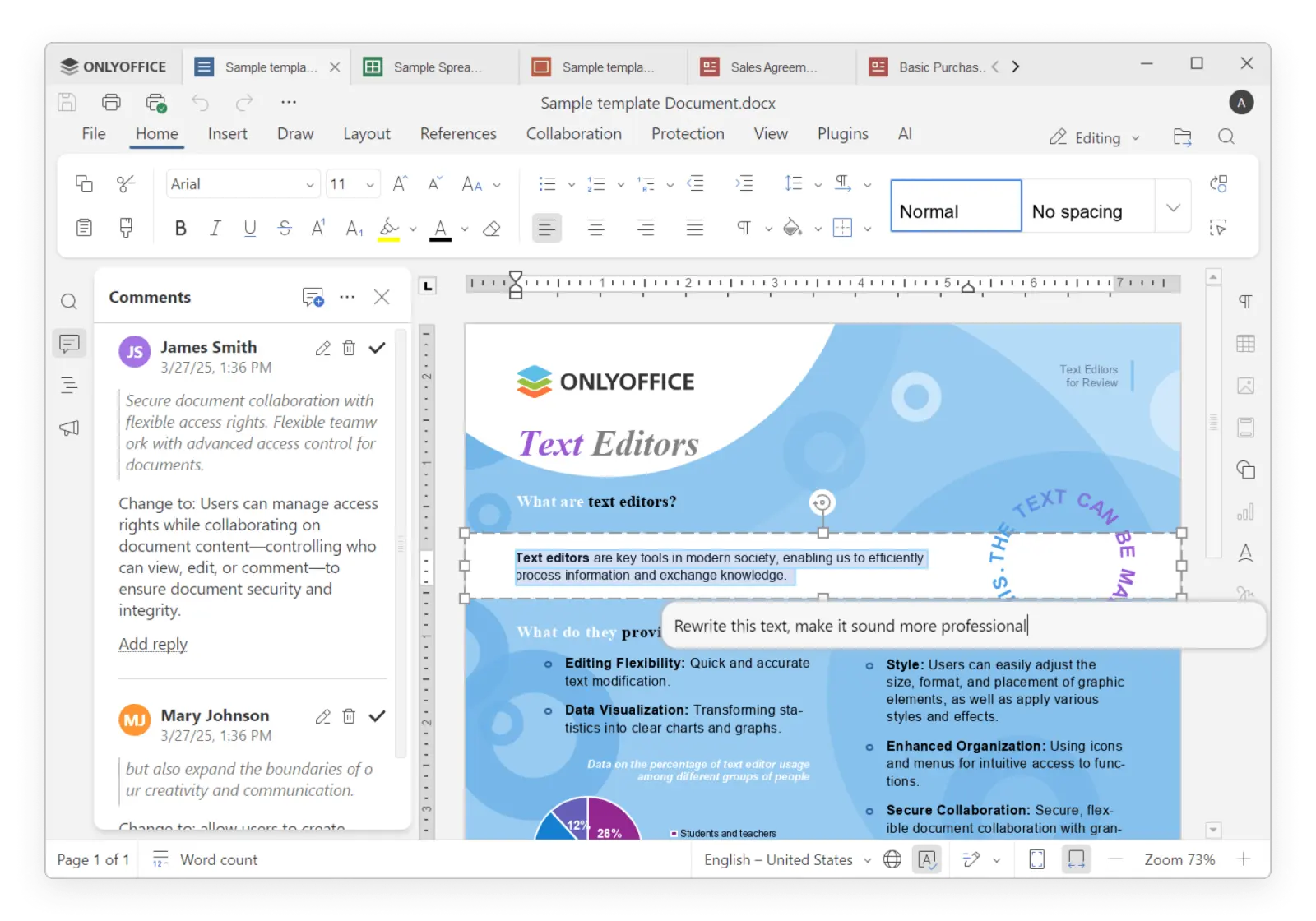 ONLYOFFICE 桌面编辑器 运行界面实测截图 3