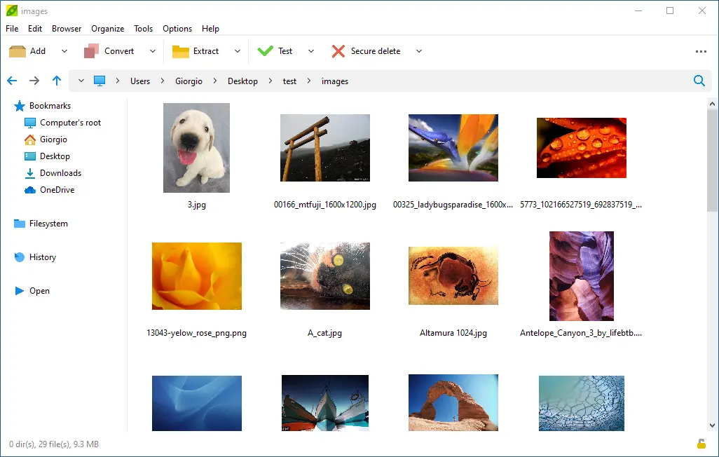 PeaZip 运行界面实测截图 2