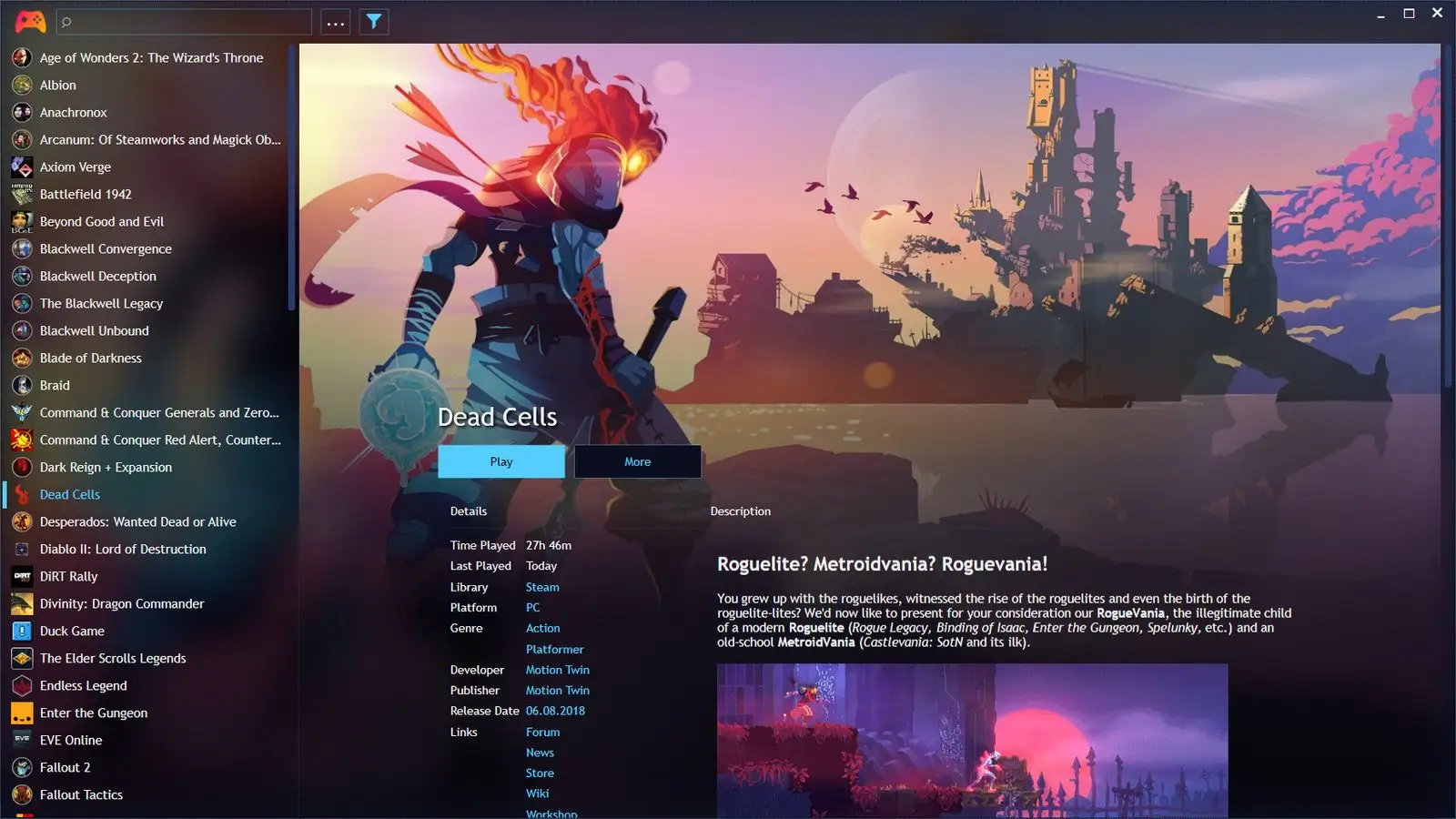 Playnite 官方运行界面实测