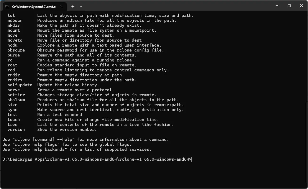 rclone 官方运行界面实测