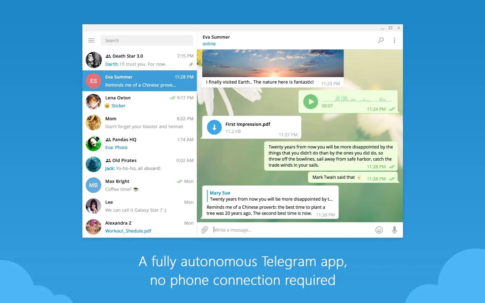 Telegram Desktop 运行界面实测截图 3
