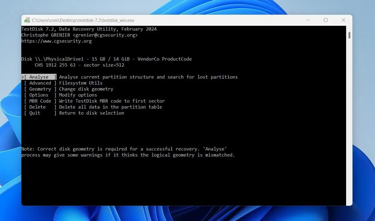 TestDisk & PhotoRec 官方运行界面实测