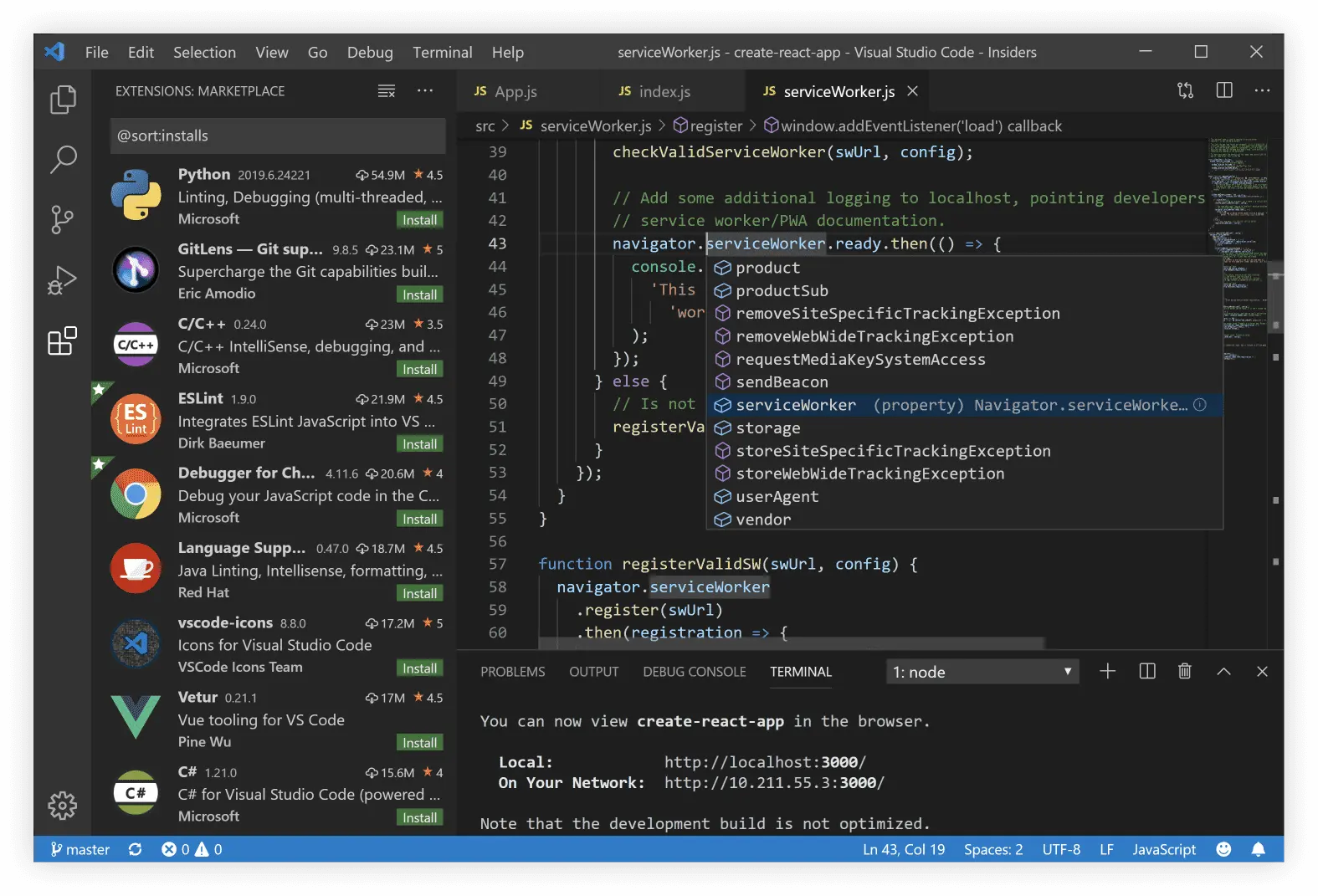 Visual Studio Code 官方运行界面实测