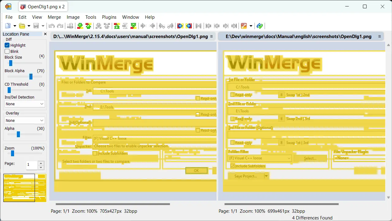 WinMerge 运行界面实测截图 3